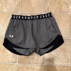 Under Armour Women's Black and Gray Athletic Shorts